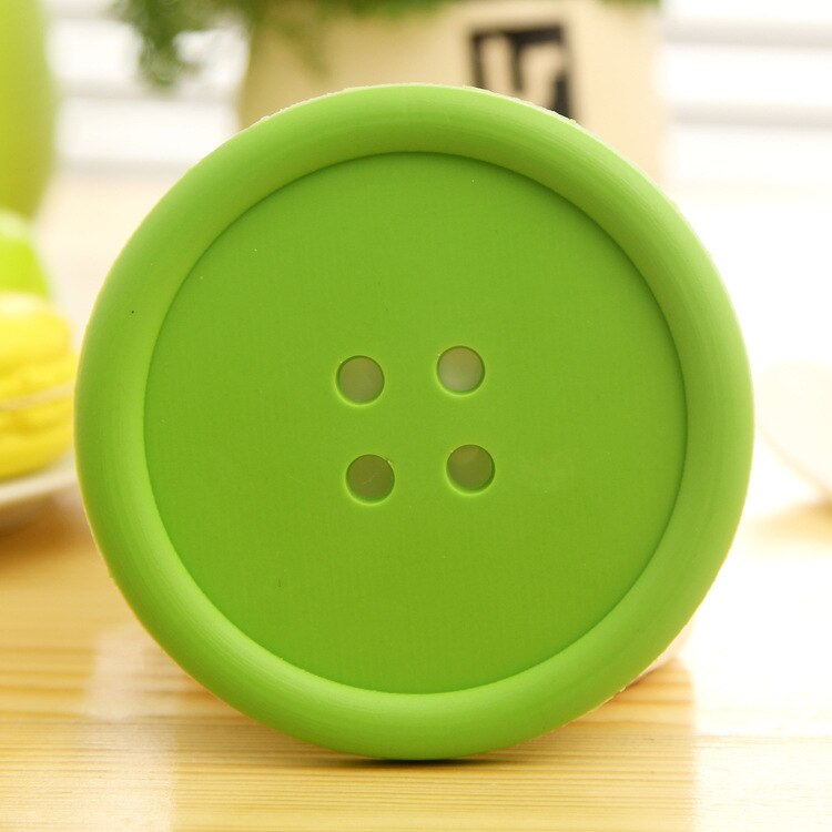 1 Pcs Knoppen Cup Pad Servies Siliconen Cup Pad Coaster Placemats Cup Mat Eettafel Koffie Hittebestendige Keuken Tool: green