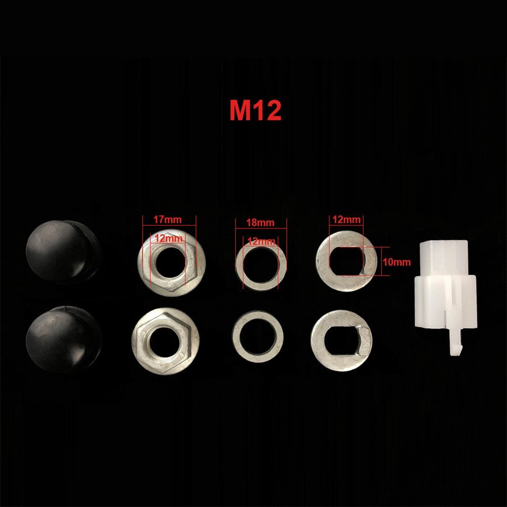 Essieu de moteur de moyeu de vélo électrique M12 M14 avec écrou de blocage rondelle d&#39;espacement couvercle d&#39;écrou pour moteurs 500W - 5000W avec essieux 12mm ou 14mm