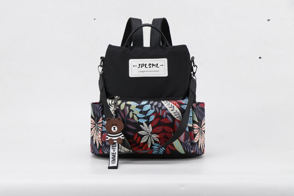 Multifunctionele Rugzak Vrouwen Waterdichte Oxford Tassen Vrouwelijke Anti Diefstal Rugzak Schooltas Voor Meisjes Bloemen Gedrukt Reizen Backbag: Red print