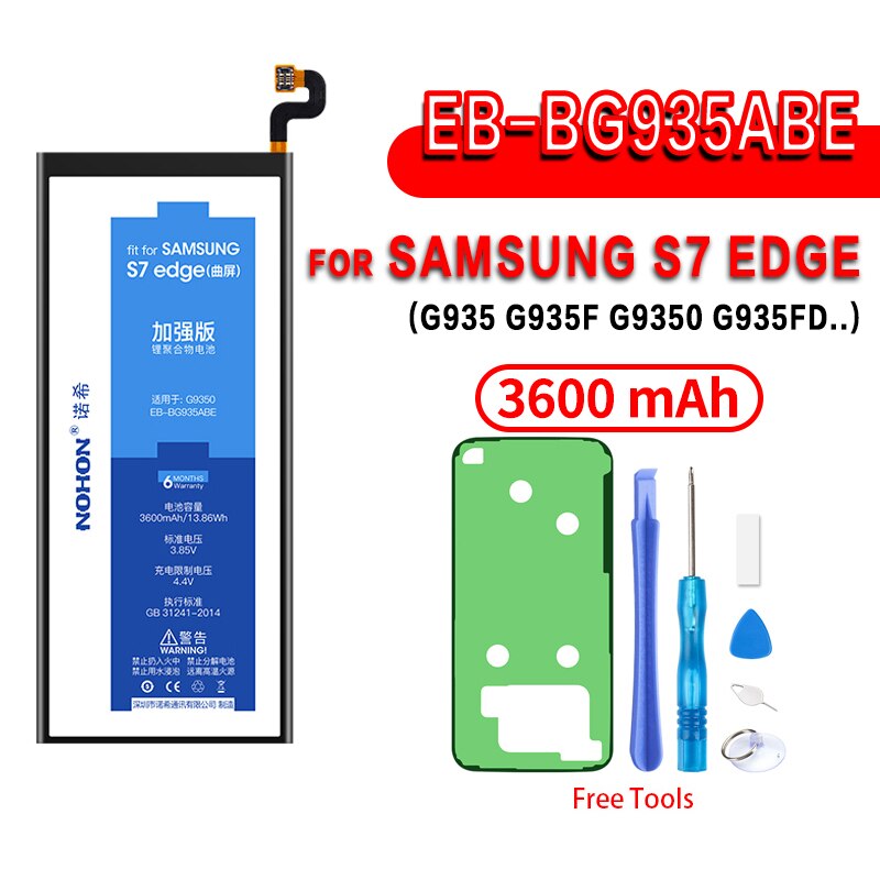 NOHON Batteria Per Samsung Galaxy S9 S8 Più S7 S6 Bordo Più S5 S4 NFC S3 Note8 Note4 Note3 NFC note2 N910X N9100 Phone Bateria: S7 Edge