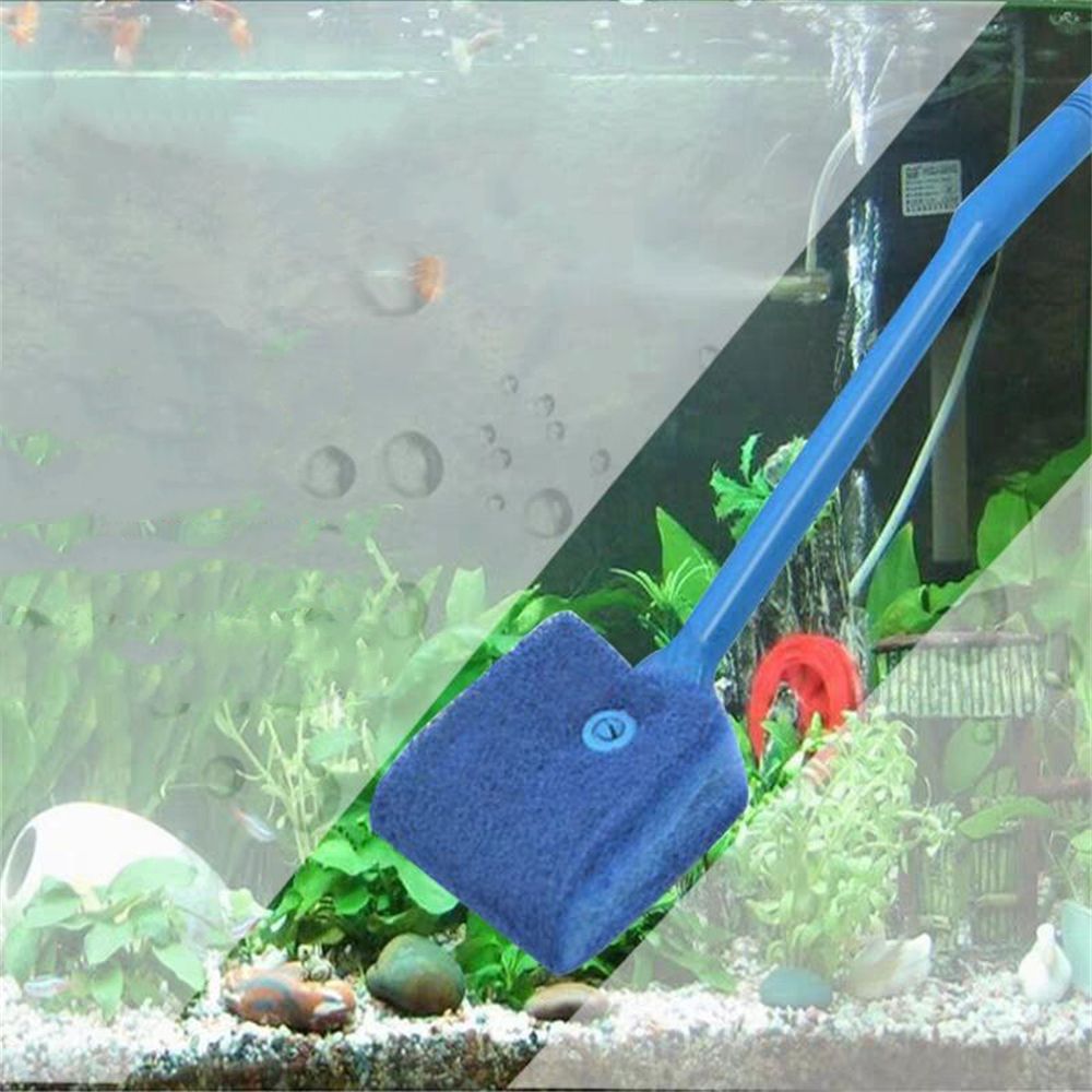1Pc Aquarium Borstel Lange Steel Borstel Dubbelzijdig Reinigingsborstel Aquarium Tank Ruitenwisser Schildpad Tank Schoonmaken Apparaat lengte 40Cm