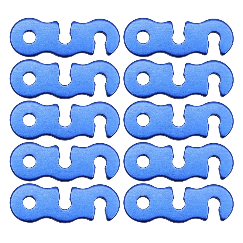 10 stk. bardunstrammere bardunsnorjustering aluminiumslegeringer vindrebspænde telt rebjustering til campingtelt: Blå