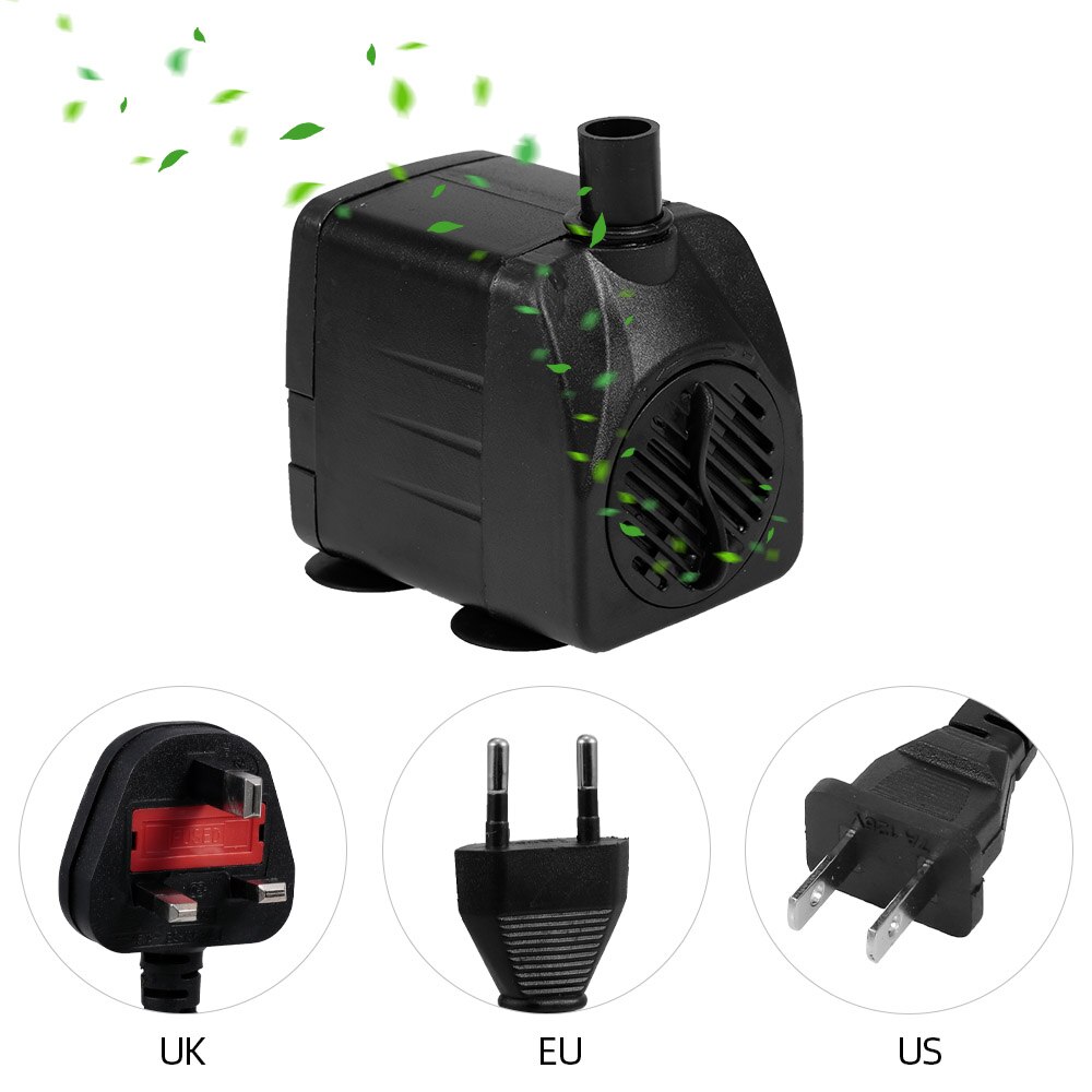 Ultra-quiet USB Water Pump with Power Cord Waterproof Fountain with 12 LED Light for Garden Water Pump Aquarium Fountain
