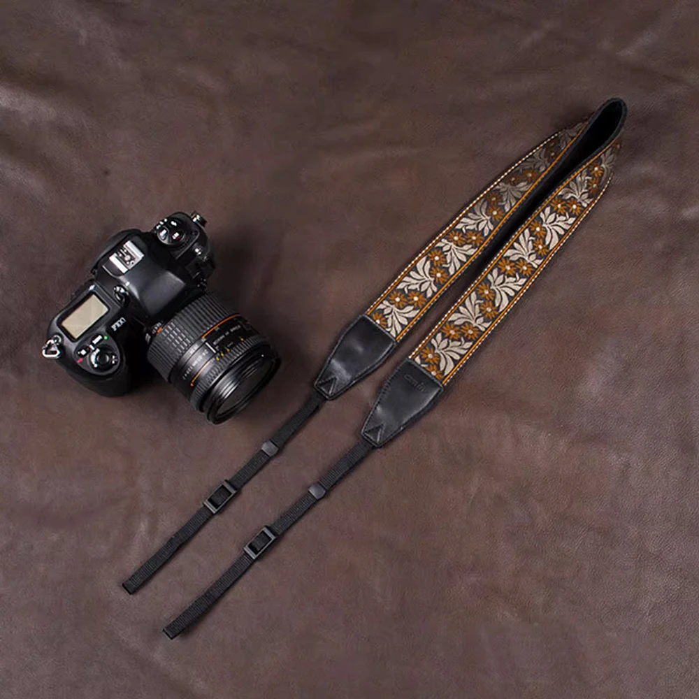 Borduurwerk Camerariem Verstelbare Digitale Slr Camera Schouderbanden Universele Micro Enkele Camera Hals Riem Riem Accessoires