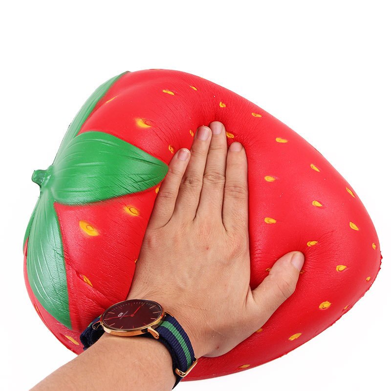 Extra Squishy Aardbei Jumbo Squishy Langzaam Stijgende Grote Squishes Zachte Pu Squish Simulatie Fruit Relief Anti Stress Kinderen Speelgoed: strawberry