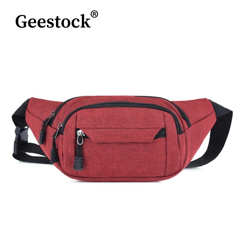 Marsupio da uomo e da donna borsa da cintura in tessuto Oxford moda semplice borsa da donna Casual marsupio: Red