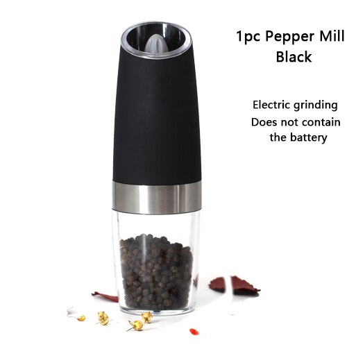 Automatic Salt &amp; Pepper Grinder Gravity Electric Spice Mill Adjustable Spices Grinder With LED Light Kitchen Device Kitchenware: B