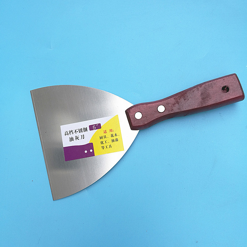 1Pc 1 Inch 0.8Mm Plamuurmes Schraper Met Houten Handvat Schop Schraperblad Constructie Gereedschap Muur Decoratieve Troffel Handgereedschap