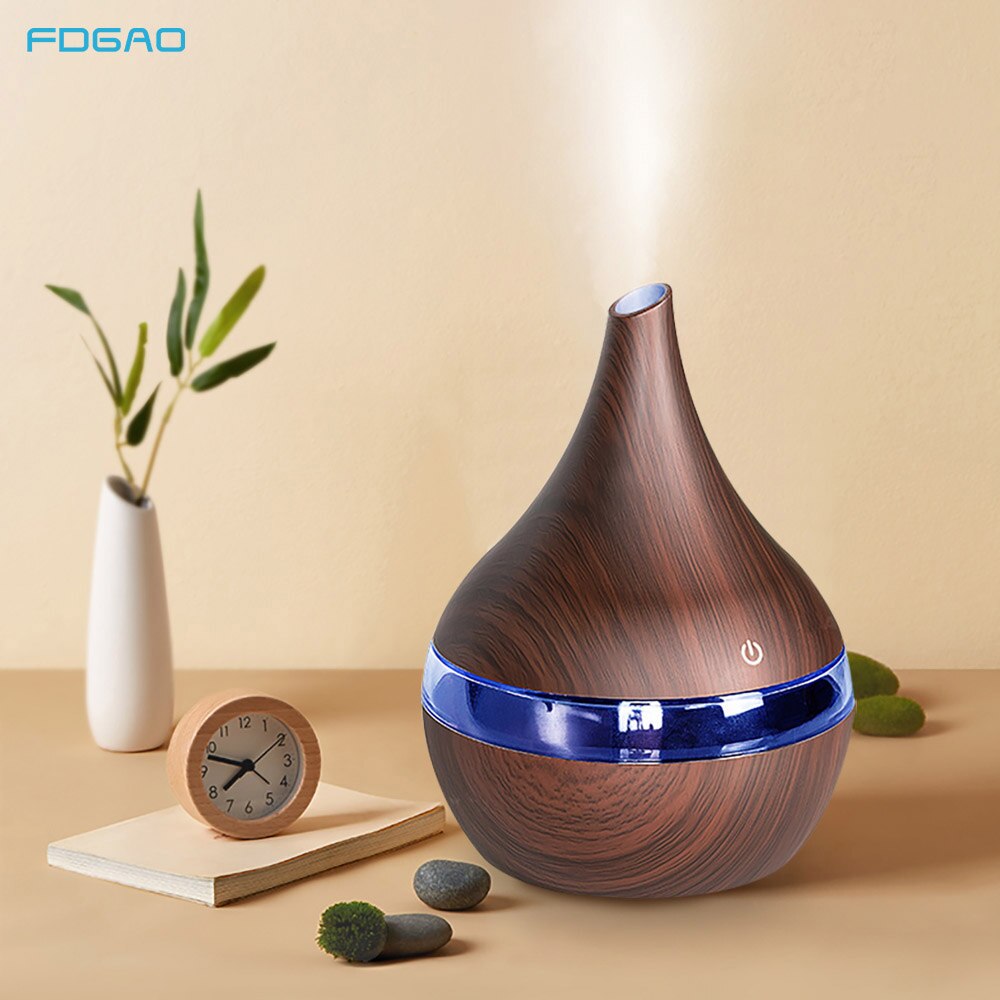Humidificateur d'air électrique ultrasonique USB, diffuseur d'arôme, Grain de bois, huile essentielle, aromathérapie, machine à brume fraîche