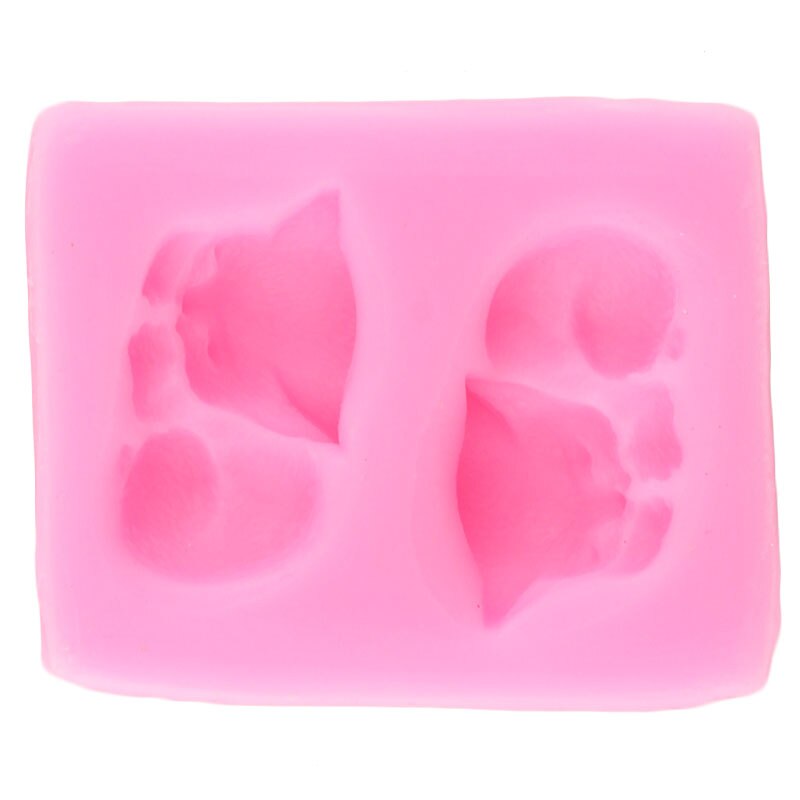 3D simpatico gatto forma resina stampo in silicone animali Cupcake topper cioccolato fondente strumenti per decorare torte stampi per caramelle in argilla polimerica