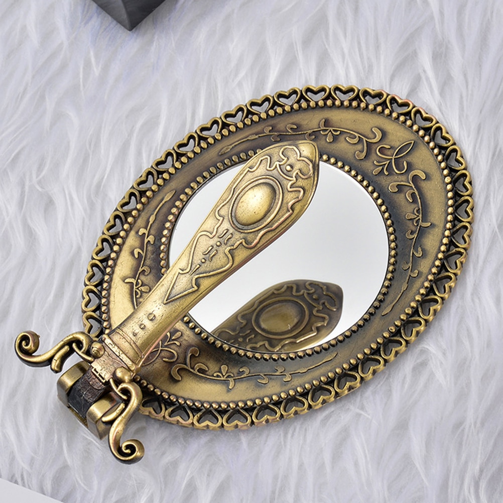 Espejo de maquillaje portátil para mujer, espejo de mano, decoración, Estilo Vintage, herramienta de maquillaje, 1 ud.