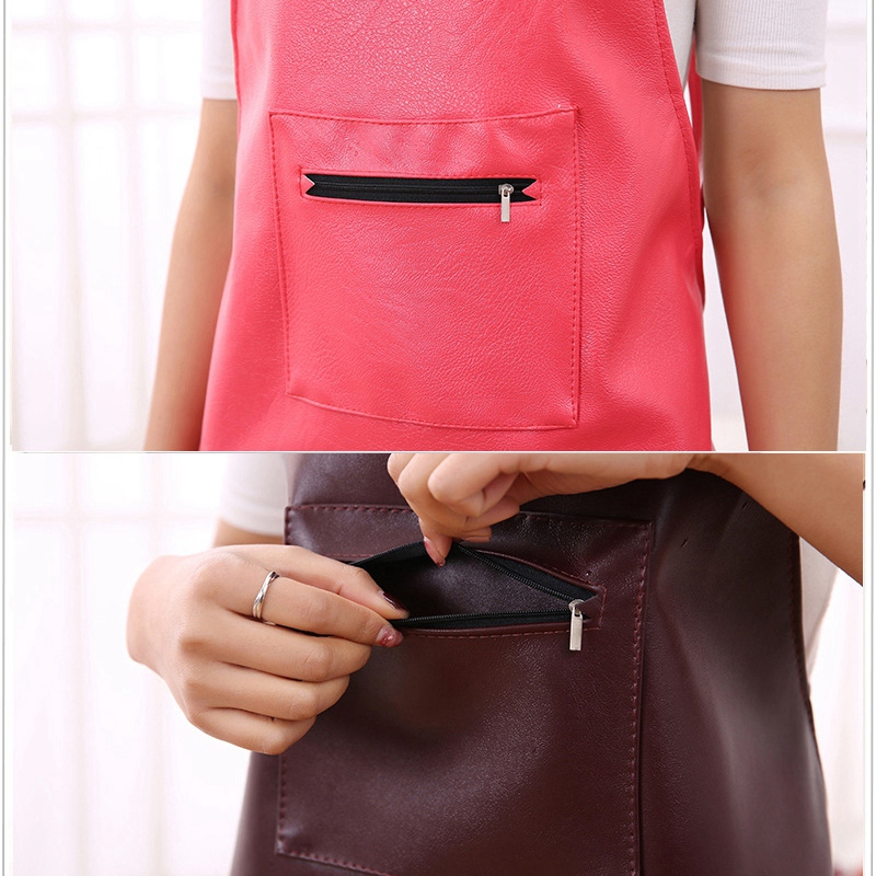 Cuir coréen imperméable et tablier de cuisine, salopette en PU, pour usage domestique, pour hommes et femmes