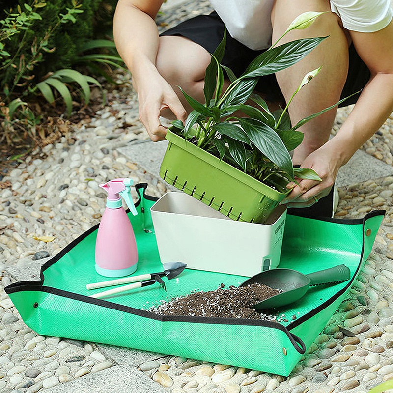 Planting Mat PE Square Gardening Mat Waterproof Plant Potting Mat Thicken Foldable Garden Pad Anti-dirty Transplanting Tarp