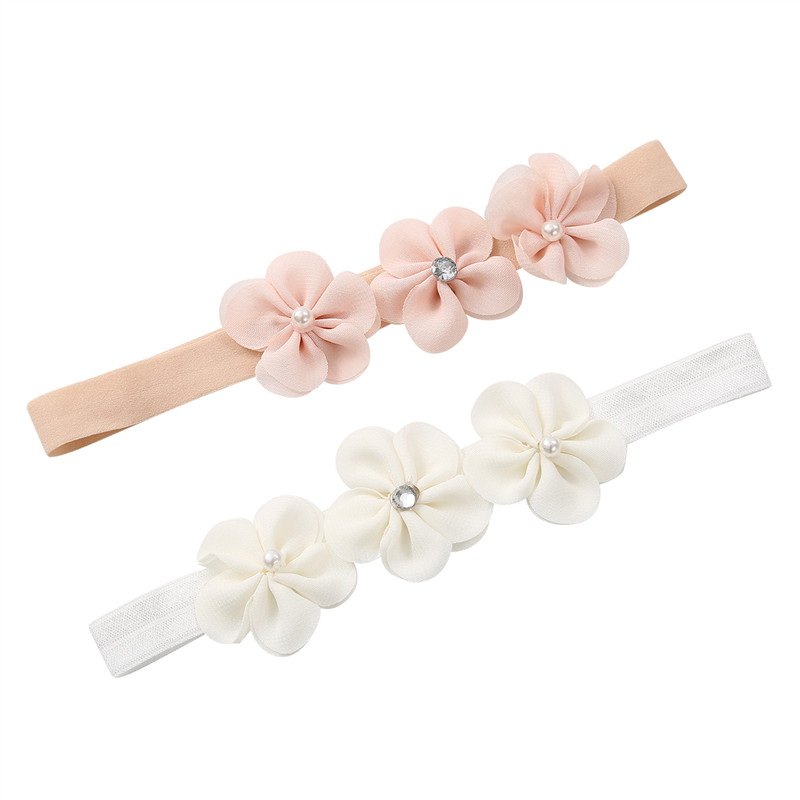Babysko hvid 3 blomster blonde pandebånd baby nyfødt småbørn pige krybbe sløjfe sko barnevogn first walker anti-skrid sneakers blød sål
