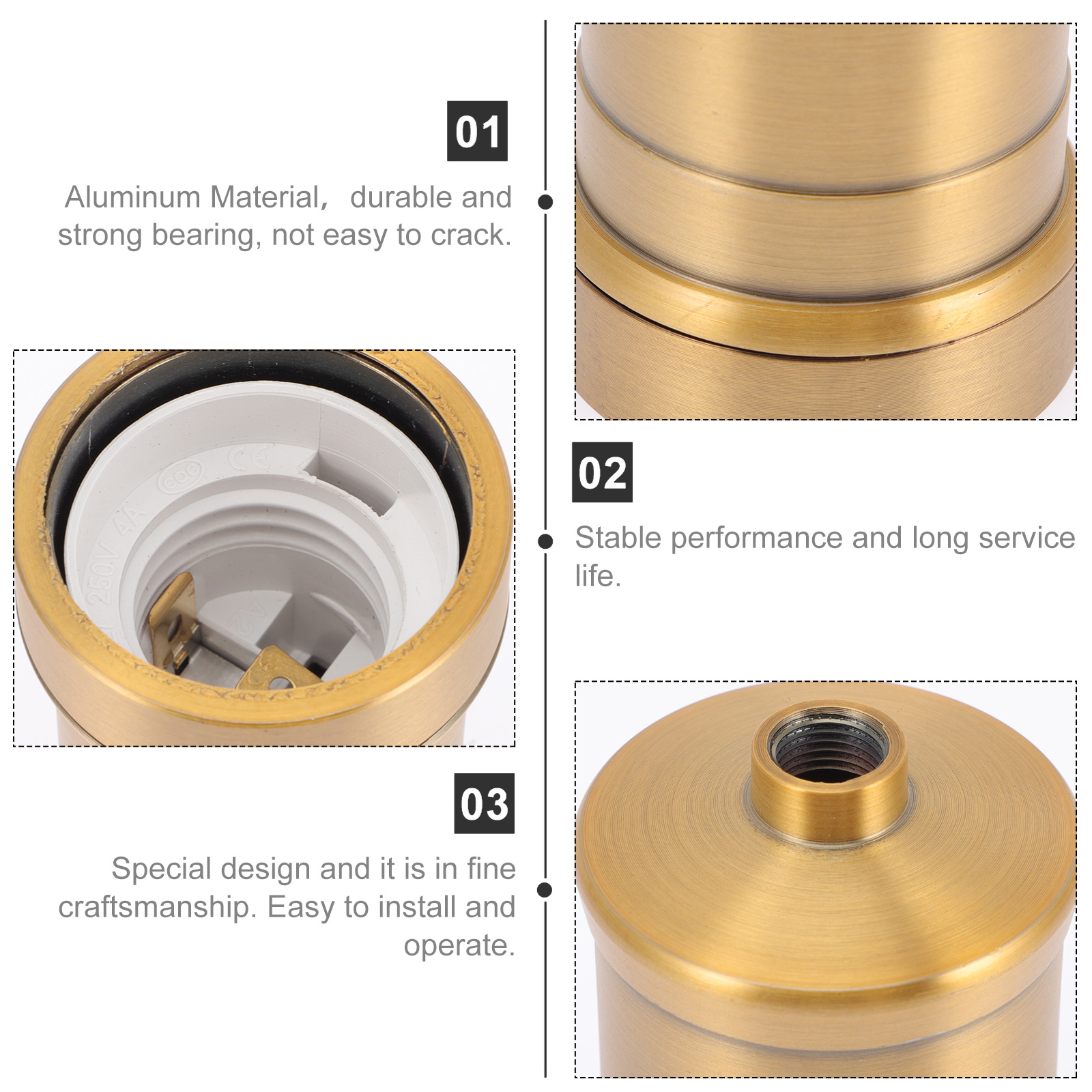 E27 Thread Lamp Holder Light Bulb Base Ceiling Mounted Light Bulb Socket