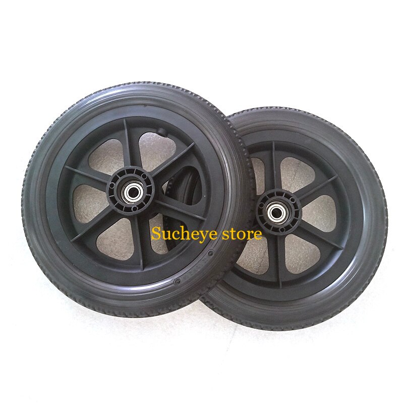 2 Stuk 12 1/2X2 1/4 Effen Wiel Rolstoel Onderdelen Achterwiel 12 Inch Pu Bandenspanning gratis Wiel Handleiding Rolstoel Achterwiel
