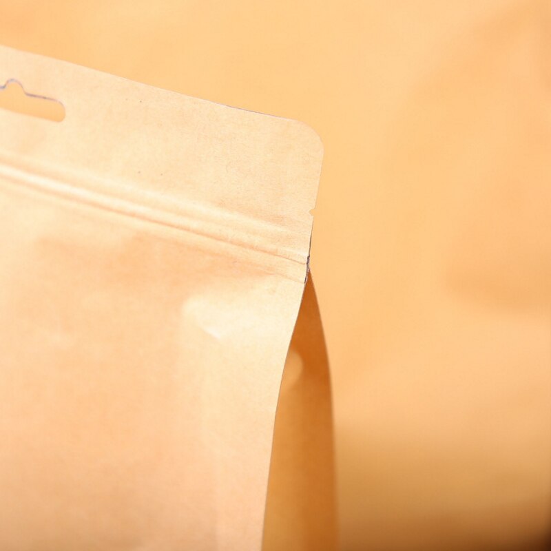 50pcs/lot Kraft Paper Aluminizing Self Sealing Tea Bag Zip lock Empty Dried Food Fruit Tea Package Zipper Stand up Bags