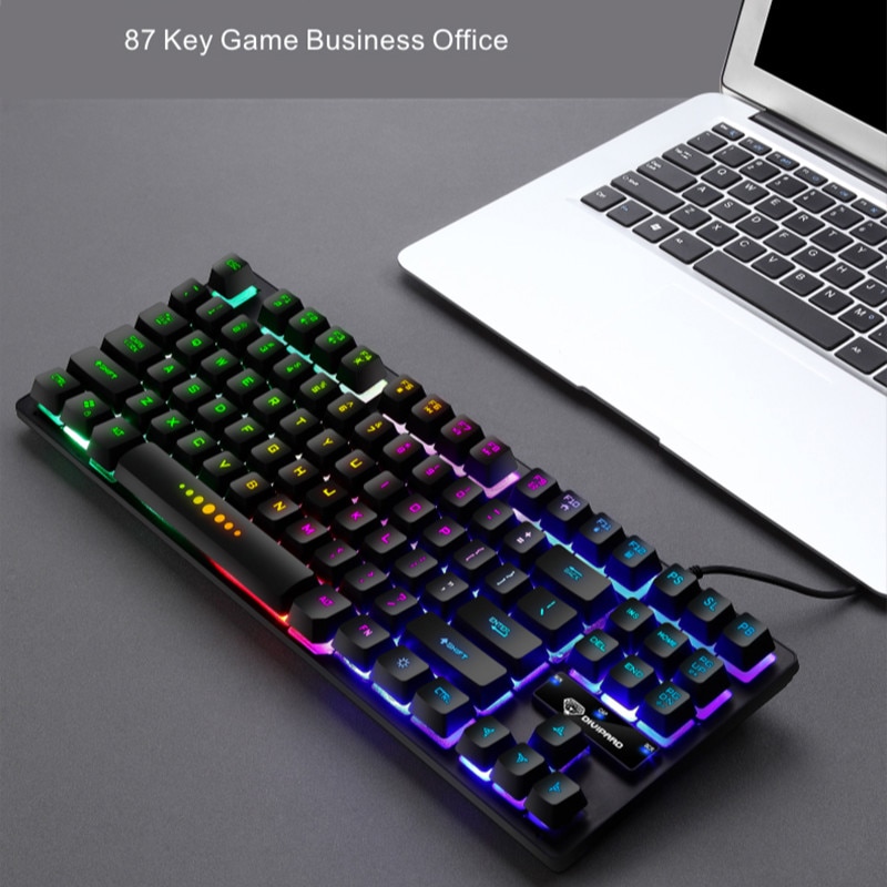 GK-10 Gaming Keyboard Luminous Characters Through 87-key Notebook Gaming Manipulator Keyboard Game Keyboard Teclado Tastatur