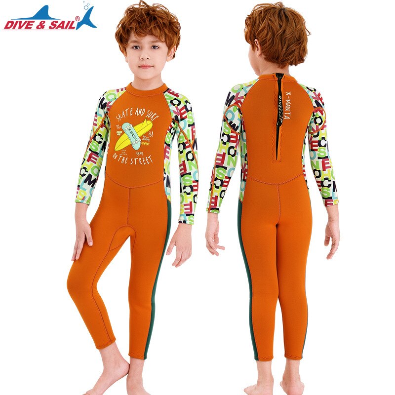 Nurkowanie i żagiel kombinezon chłopcy dziewczęta 2.5MM neoprenowy kombinezon do nurkowania dzieci snorkeling strój kąpielowy odporny na słońce drifting Surfing stroje kąpielowe