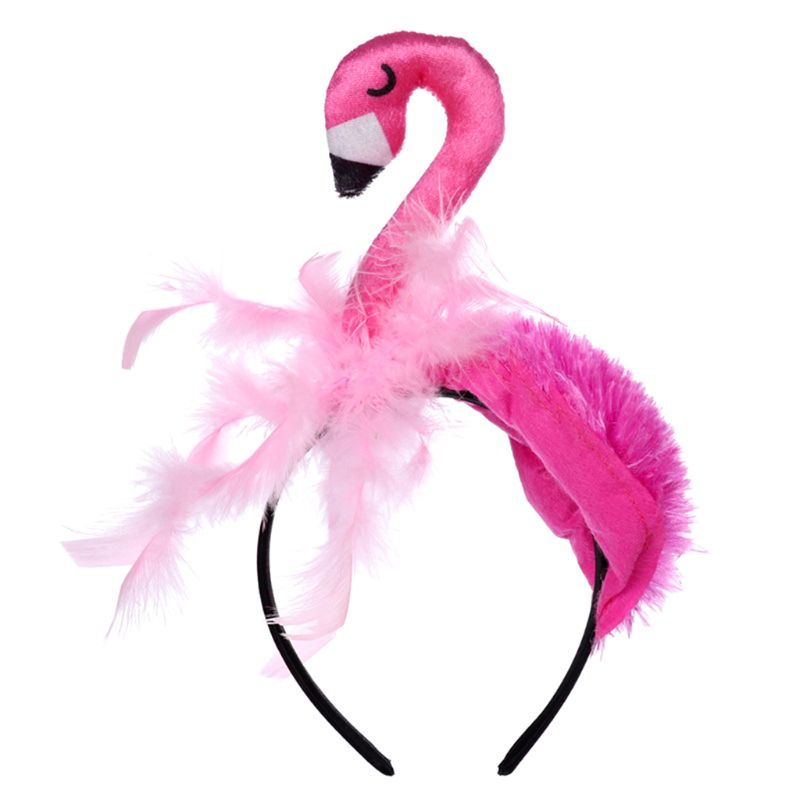 Sjovt flamingo hovedstykke hårbøjle pandebånd fødselsdagsfest kostume cosplay indretning hovedbeklædning