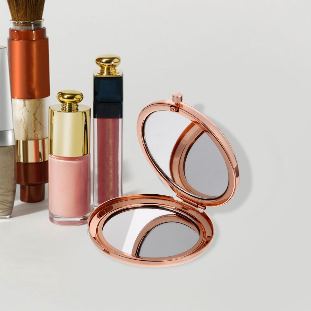 Portable Metal Makeup Mirror Handheld Mini Cosmetic Make Mirror