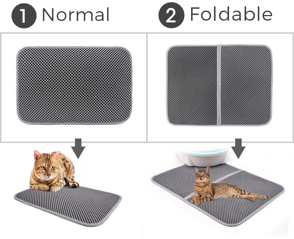 Pet Cat Litter Mat Double Layer Trapping Pets Waterproof Litter Cat Bed Pads Super Light Easy To Carry Clean mat for Cats