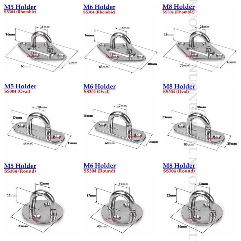2Pcs M5 M6 M8 304 Rvs Houder Touw Haak Sluiting Connectors Deur Bout Haak Zonnescherm Netto Dekzeil Installatie onderdelen