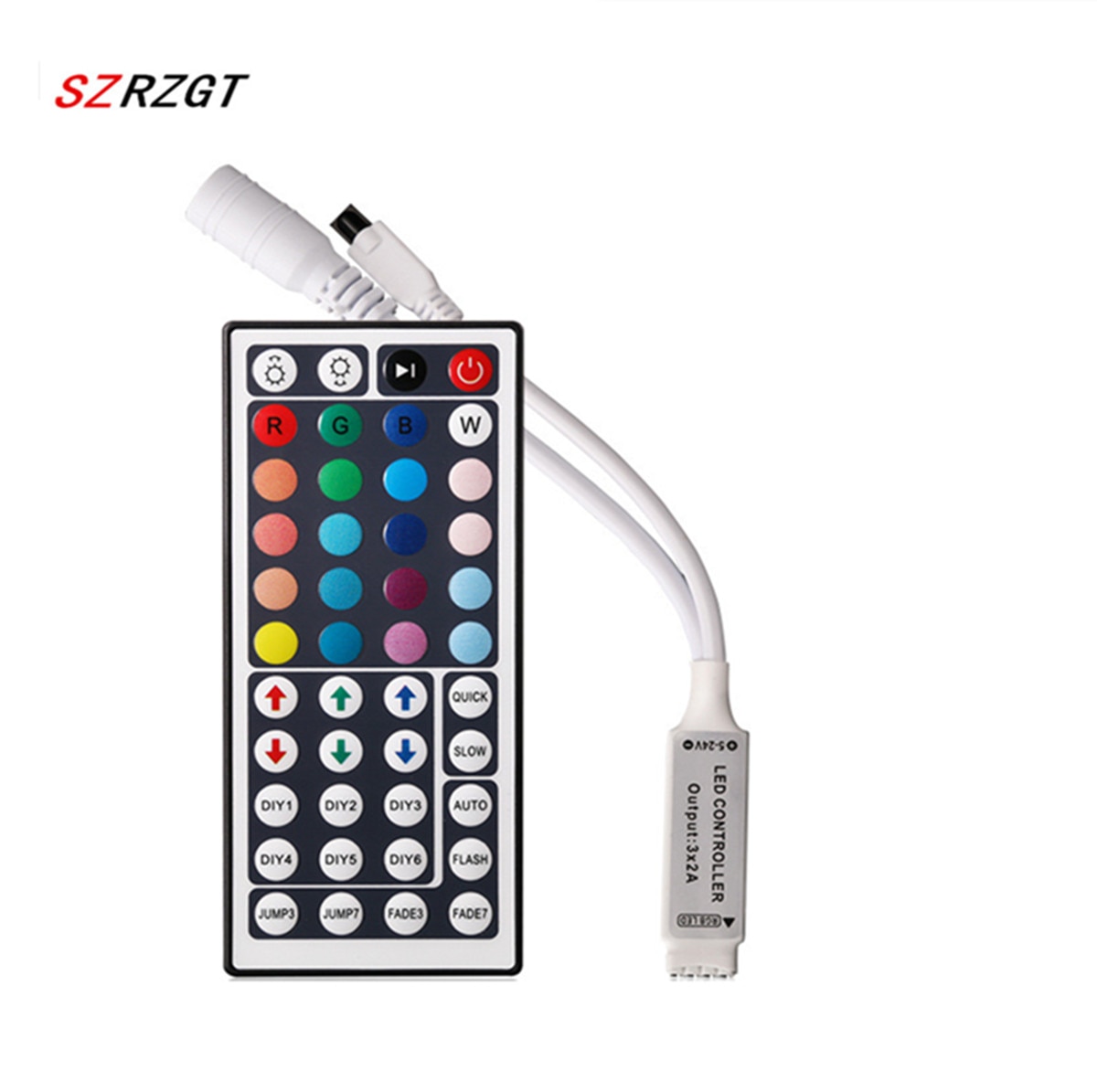 Led Controller 24 Keys LED IR RGB Controler box 1 to 2 Controller IR Remote Dimmer DC12V For RGB 3528 5050 LED Strip Lights