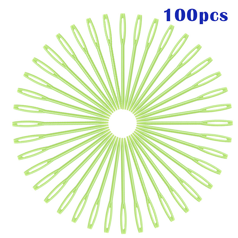 100 Pcs/Set DIY Plastic Needles Tapestry Sewing Wool Yarn Children Crochet Tool Children Colorful Plastic Needle