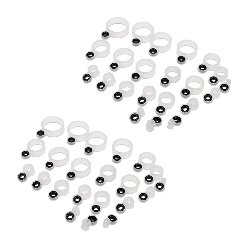 44pcs Silicone and Ceramic Fishing Rod Guides Repair Kit Rod Tip Eye Rings