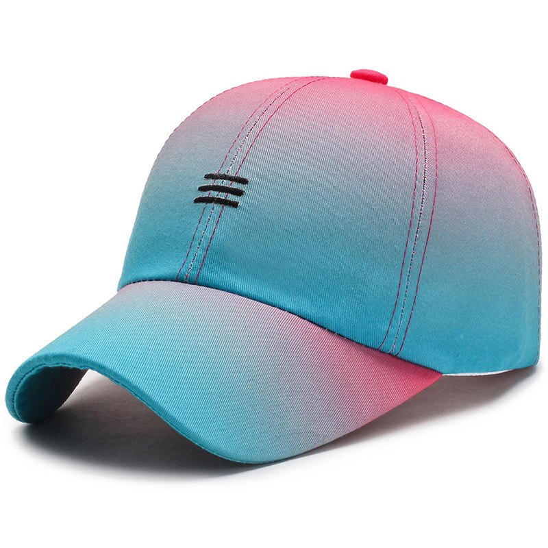 Sombreros de béisbol con degradado para hombre y mujer, gorra de béisbol con degradado, color verde y rojo, Cierre trasero, Hip Hop, unisex,: Blue Baseball Hat