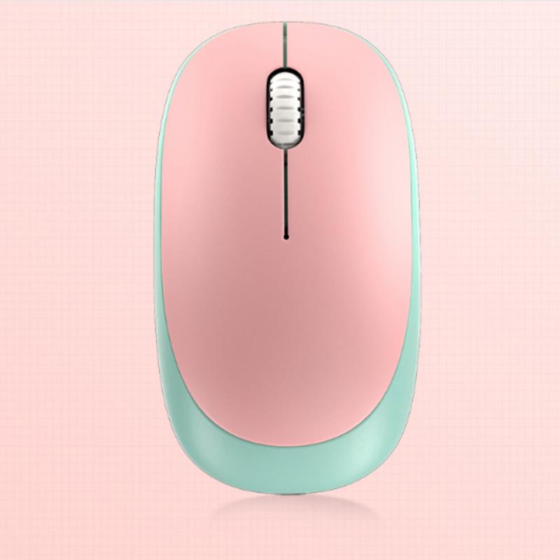 Wireless Keyboard and Mouse Combo, 2.4G Cute Round Mute Keyboard Mouse Set for Laptop, Computer,
