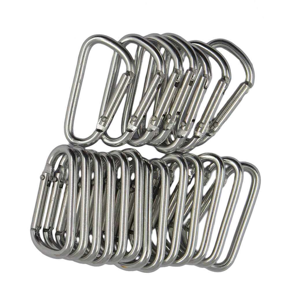 20 stück Aluminium Karabiner D-Ring Schlüssel Kette Clip Haken Schnalle Outdoor DIY Erkenntnisse für Hängend Anschluss