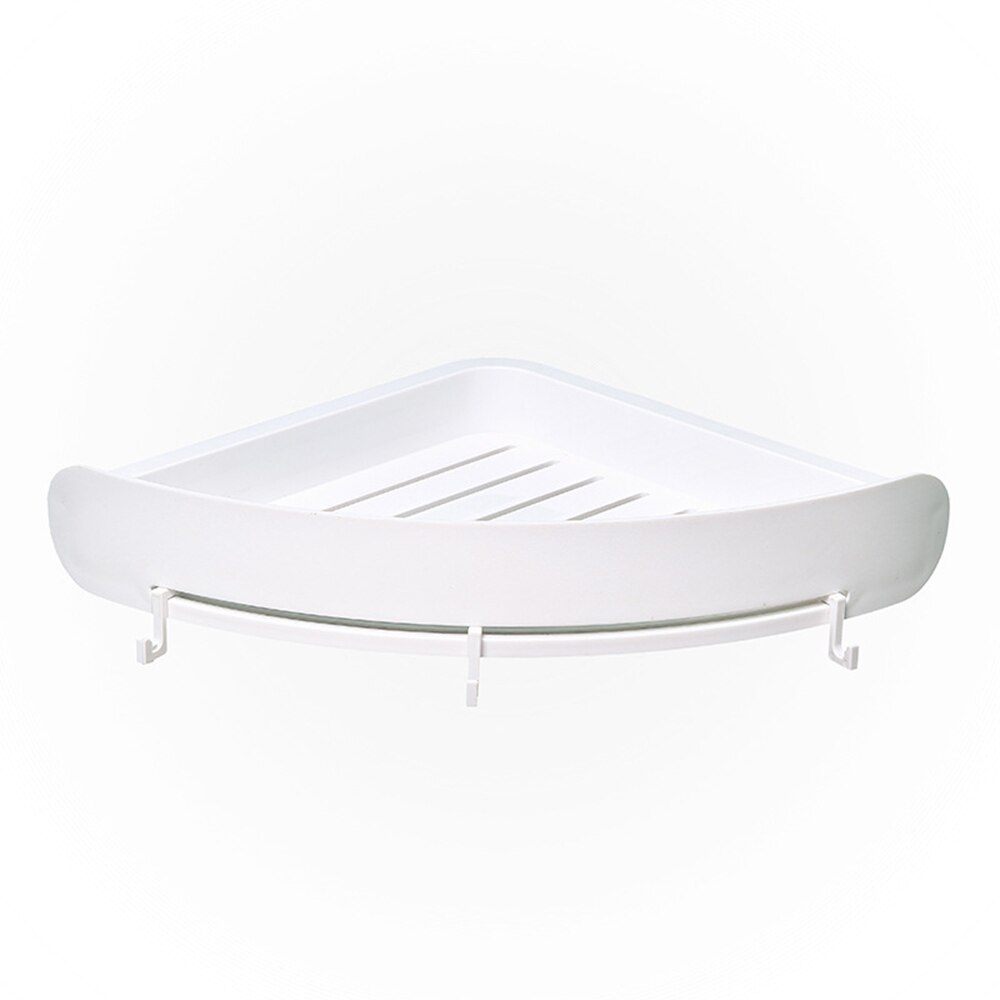 Plastic Bathroom Shelf Organizer Snap Up Corner Shelf Caddy Bathroom Corner Shelf Shower Storage Wall Holder Shampoo Holder: White