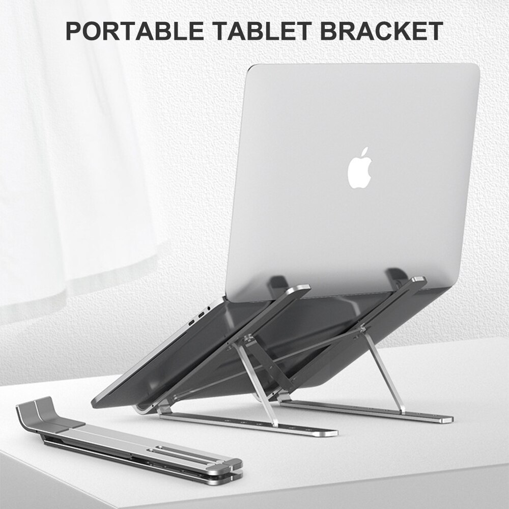 Justerbar aluminium bærbar bordstativ bordstativ bærbar foldbar bærbar support i sengen hjemmekontor