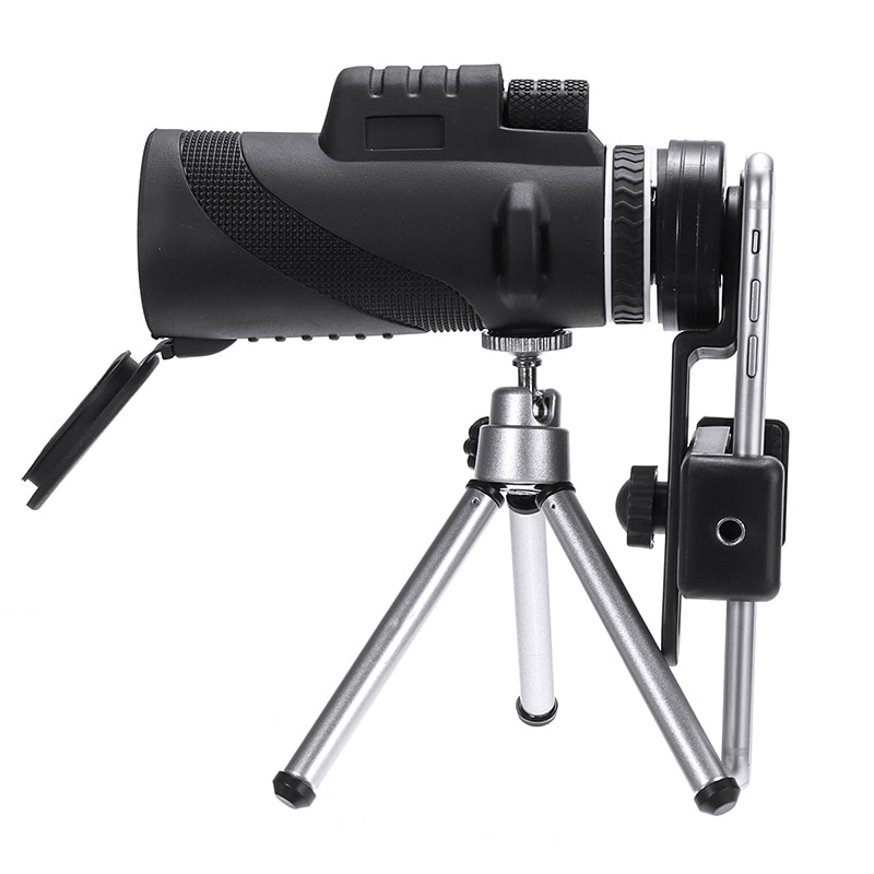 Telescopio Monocular para teléfono móvil con Zoom HD de 40x60 pulgadas, Mini trípode, lente de objetivo manual con Clip para teléfono