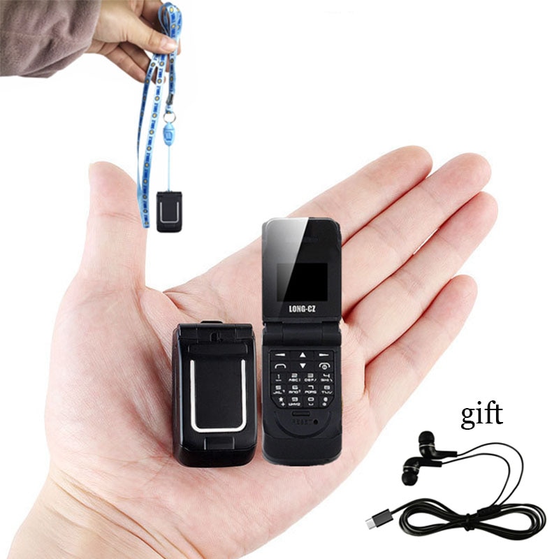 Mini J9 Flip Mobiele Telefoon 0.66 "Kleinste Mobiele Telefoon Draadloze Bluetooth Dialer Fm Magic Voice Russische Taal