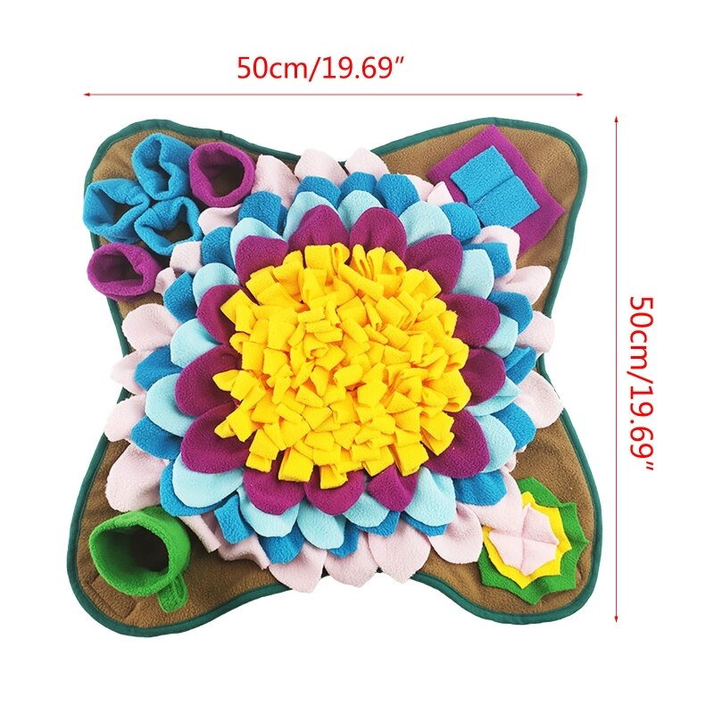 Lemmikkikoira nuuskamatto nenä haju koulutus nuuskimistyyny koira palapeli lelu hidas ruokinta kulho ruoka-annostelija matto pestävä 50 x 50cm