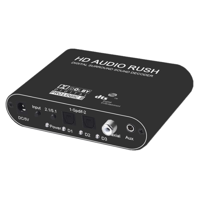 Dts Decoder Digital Optical Coaxial o Converter 5.1 Channel AC-3 o Decoder(EU Plug): Default Title