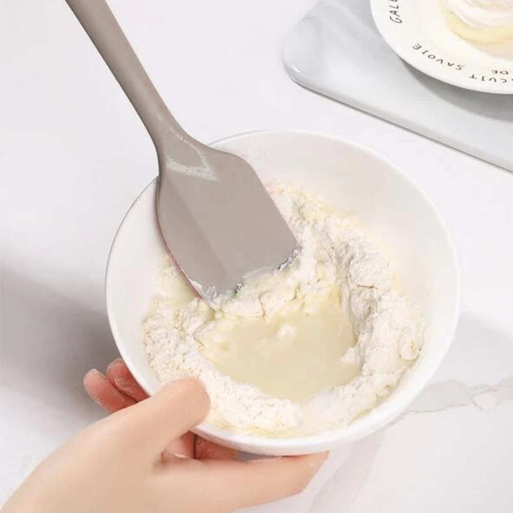 Juego de 2 espátulas flexibles de silicona de alimentaria para hornear, raspar y mezclar sin BPA, cocina antiadherente sin costuras y apta para lavavajillas