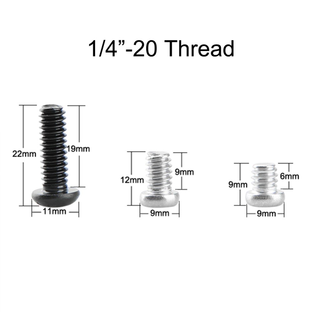 NICEYRIG 1/4 Schraube 1/4 "Schraube 1/4"-20 Kamera Schraube Gewinde Länge 19mm 9mm 6mm rig 1/4 Kamera Foto Zubehör 14 Aluminium Legierung