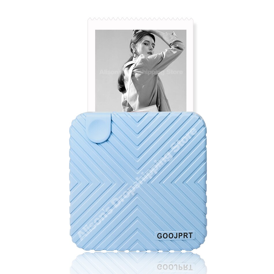 Mini Pocket Photo Printer Mobile phone Photo Printer Portable Handheld Printer for iOS and Android System for Kids Children: 1 Blue Printer