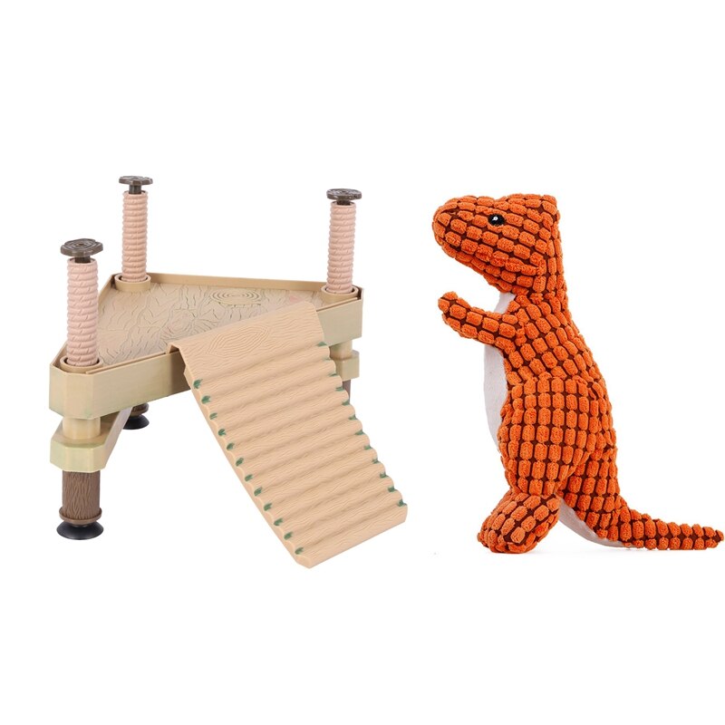 Reptiel Schildpad Kikker Pier Drijvende Platform Met Hond Pluche Puzzel Bijten Molaire Tanden Dinosaurus Piepende Hond Speelgoed