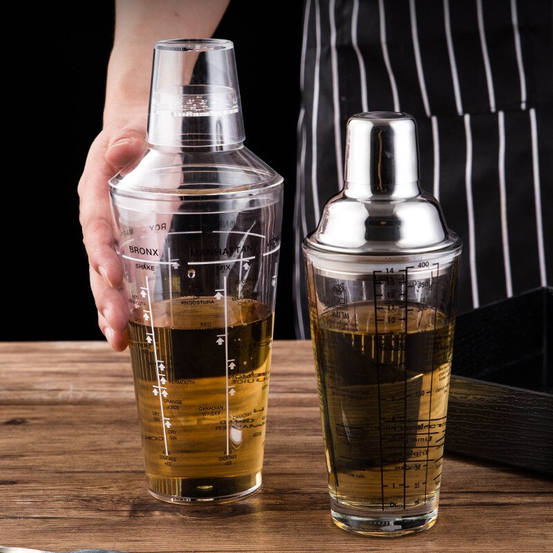 400ml/700ml cocktail shaker pc/glas vinmixer til bar fest bartender værktøj bar tilbehør med vægt shaker sne gram kop