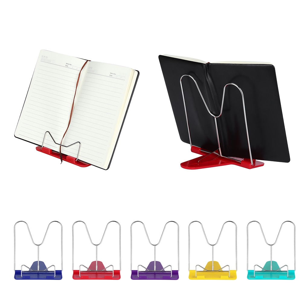 1pc Portable Foldable Reading Adjustable Angle Reading Book Stand Document Holder Bookends Book Organizer