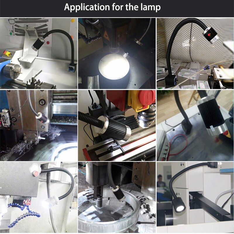 Led maskin arbejdslampe 24v/220v 9w led belysning med 50cm/ 80cm/100cm/120cm til industriel maskine cnc fræsemaskine lys