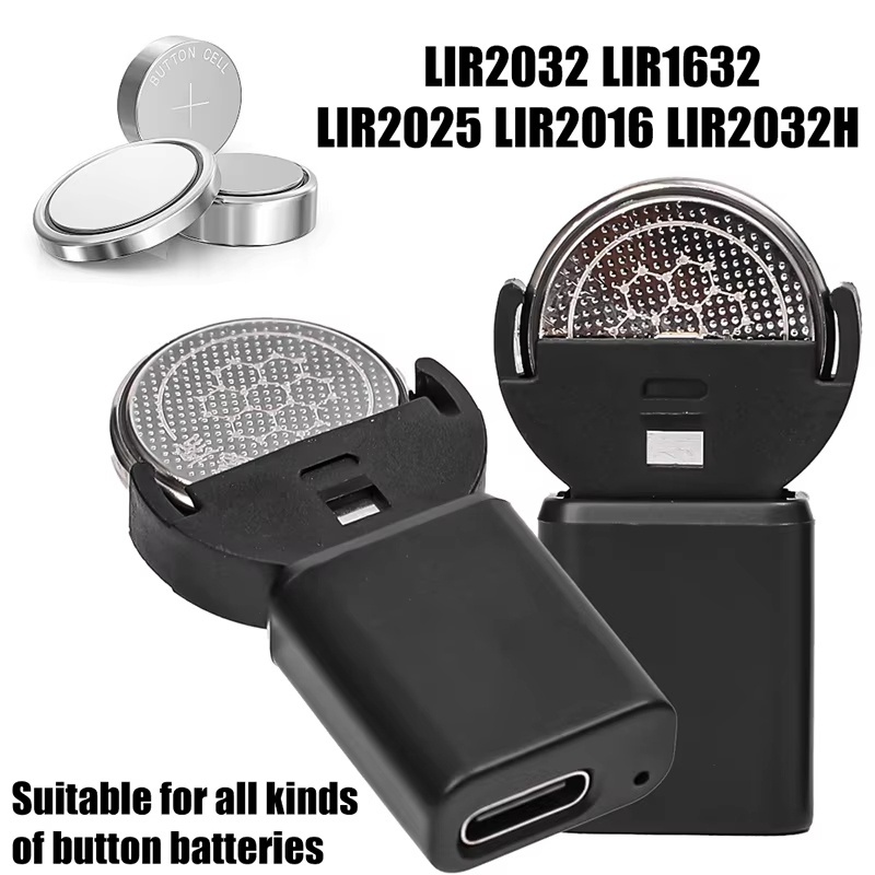 USB Type C Plug Lithium Battery Adapter For LIR2032 LIR2025 LIR1632 ML2032 ML2025 CR2032 Coin Button Cell Battery Fast Charger