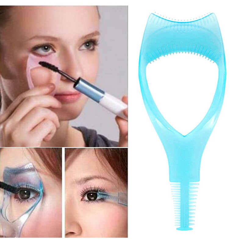 Multifunctionele Mode 3 In 1 Mascara Eyelash Curler Brush Guard Applicator Kam Cosmetische Stencil Shield Gids Make Up Tool