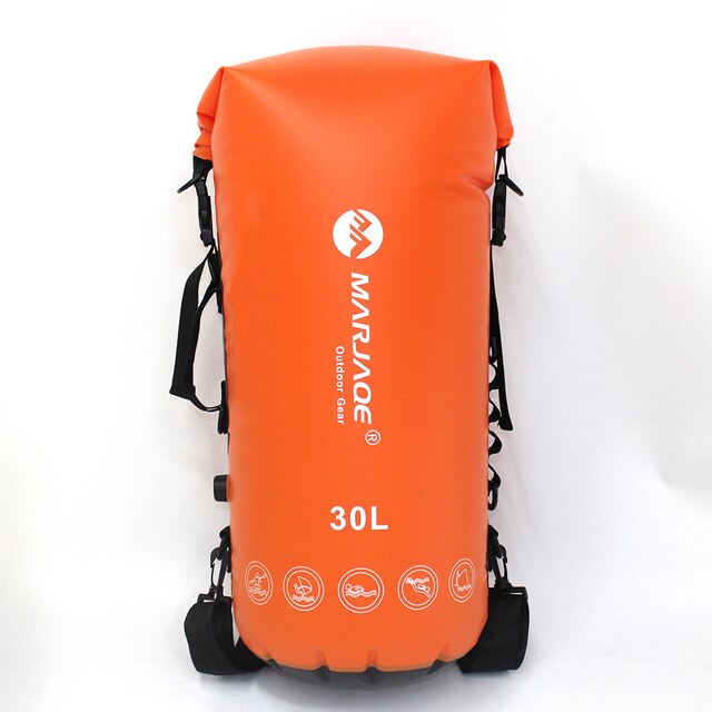 30L trekking dry bag impermeable floating backpack roll top sail kayak drypak motorcycle drybag bouy bike boat drysack deck bag: orange