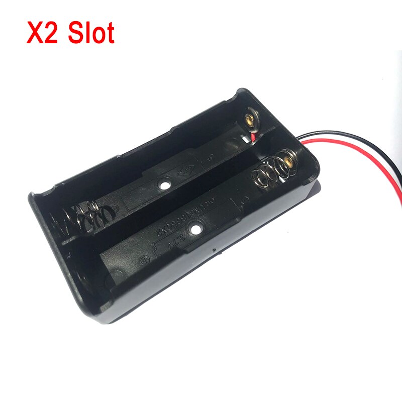 4/3/2/1x 18650 Battery Storage Box Case DIY 1 2 3 4 Slot Way Batteries Clip Holder Container With Wire Lead Pin: X2 Slots